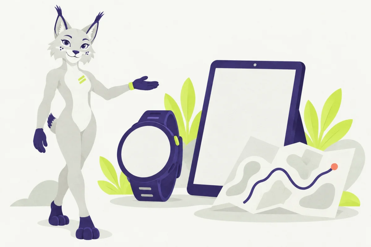 Kiri-ilves, urheilukello ja tyhjä tabletti